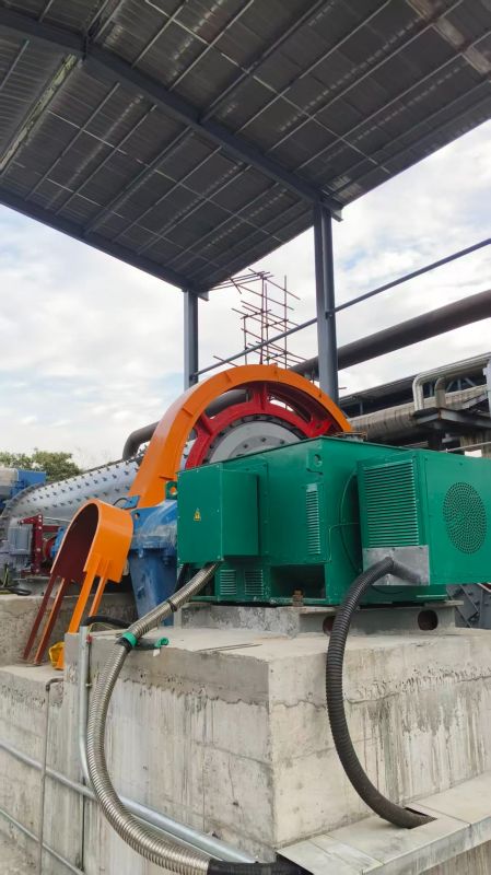 YR630kw10kv高（gāo）压电机现场拖动球磨机试机